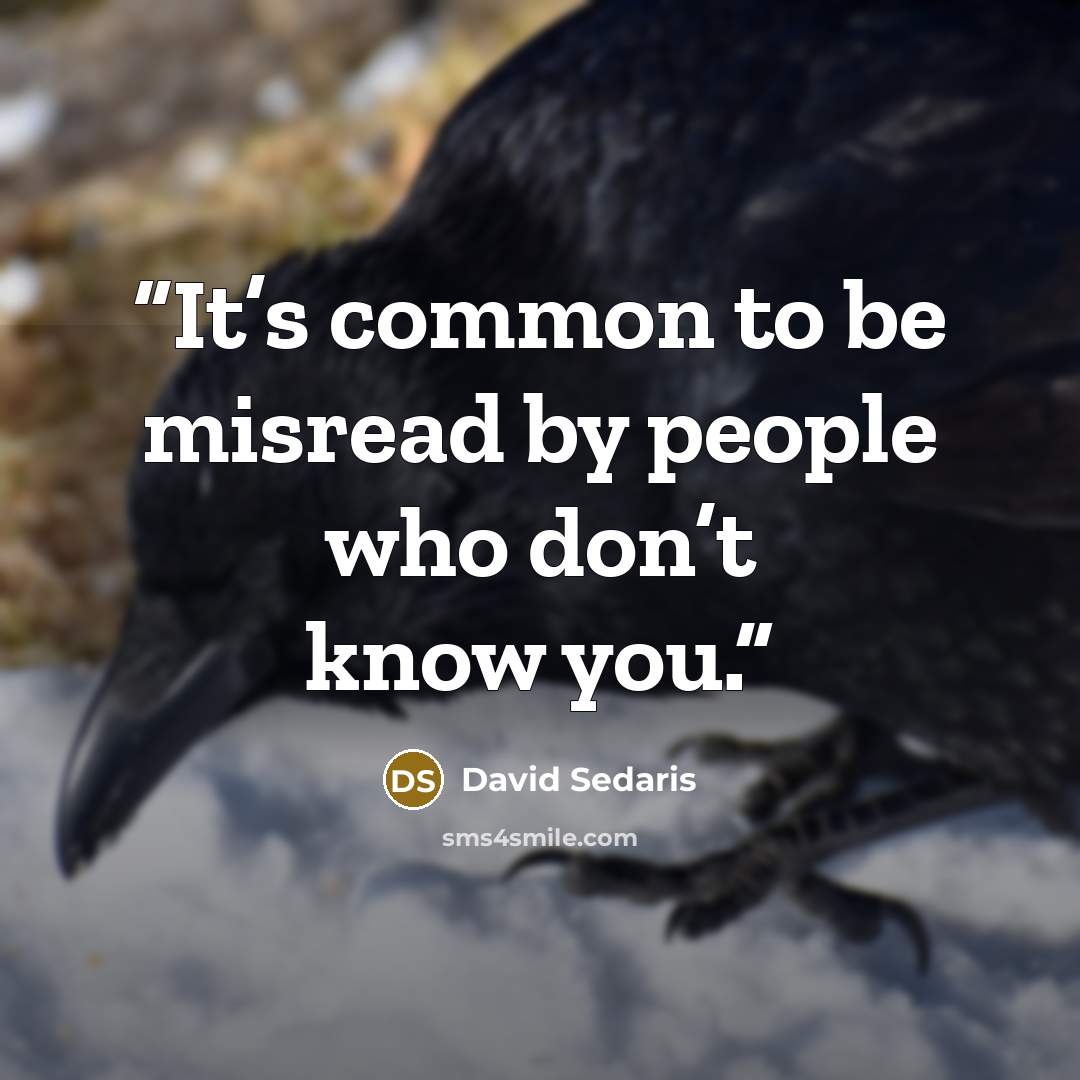 “It’s common to be misread by people who don’t know you.” quote by David Sedaris