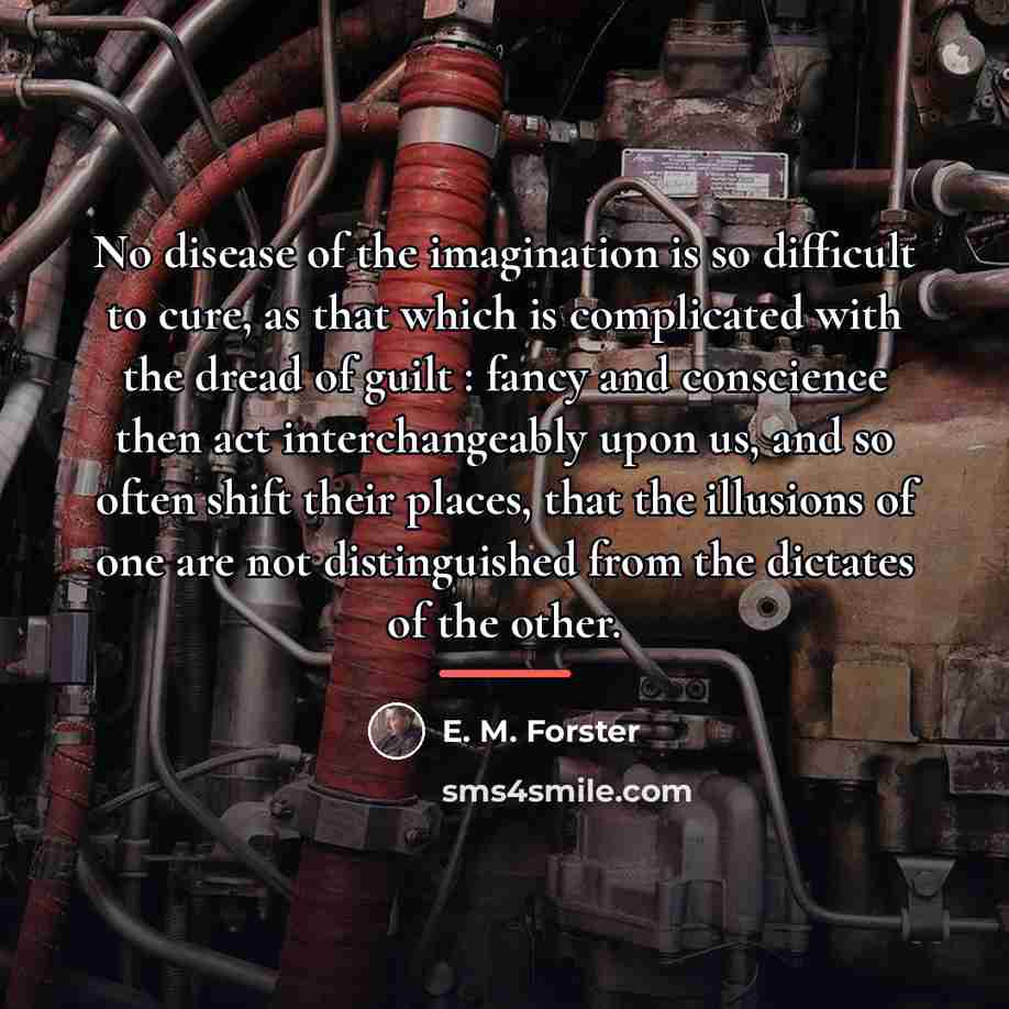 “No disease of the imagination is so difficult to cure,…” quote by E. M. Forster