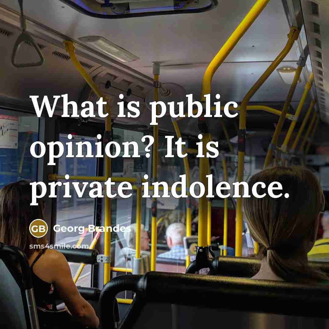 “What is public opinion? It is private indolence.…” quote by Georg Brandes