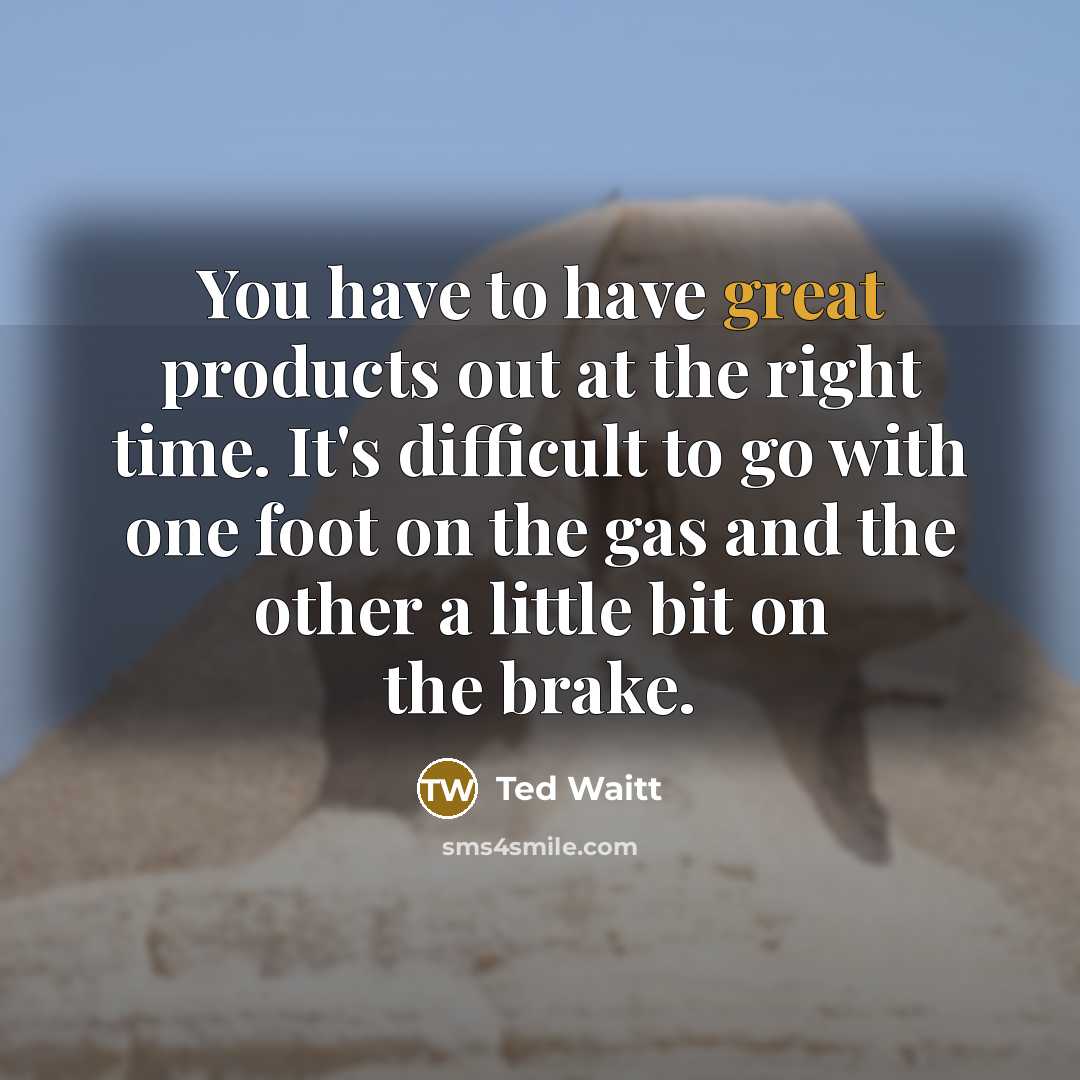 “You have to have great products out at the right…” quote by Ted Waitt