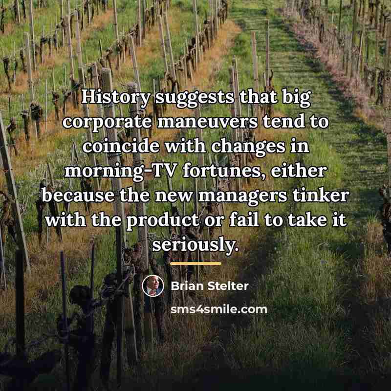 “History suggests that big corporate maneuvers tend to coincide with…” quote by Brian Stelter