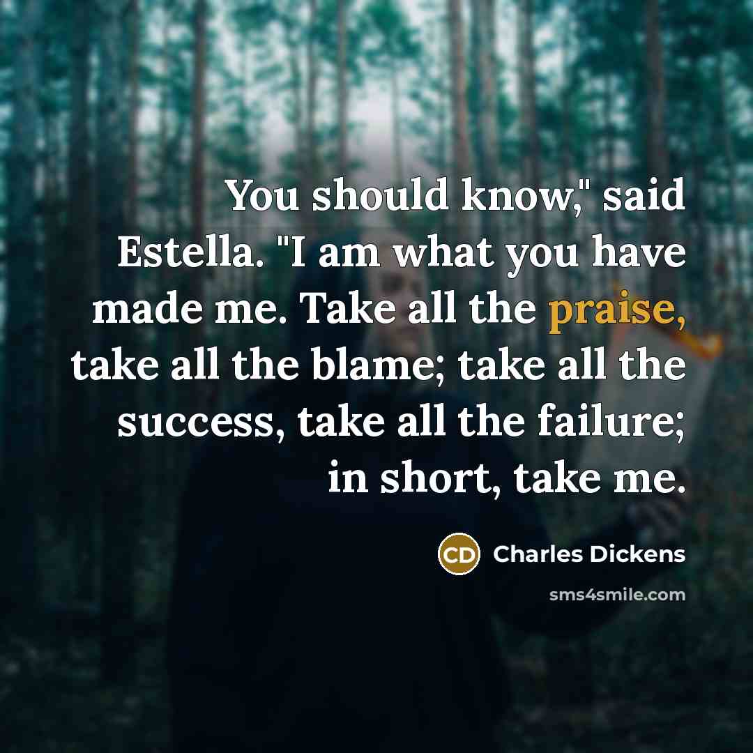 “You should know," said Estella. "I am what you have…” quote by Charles Dickens