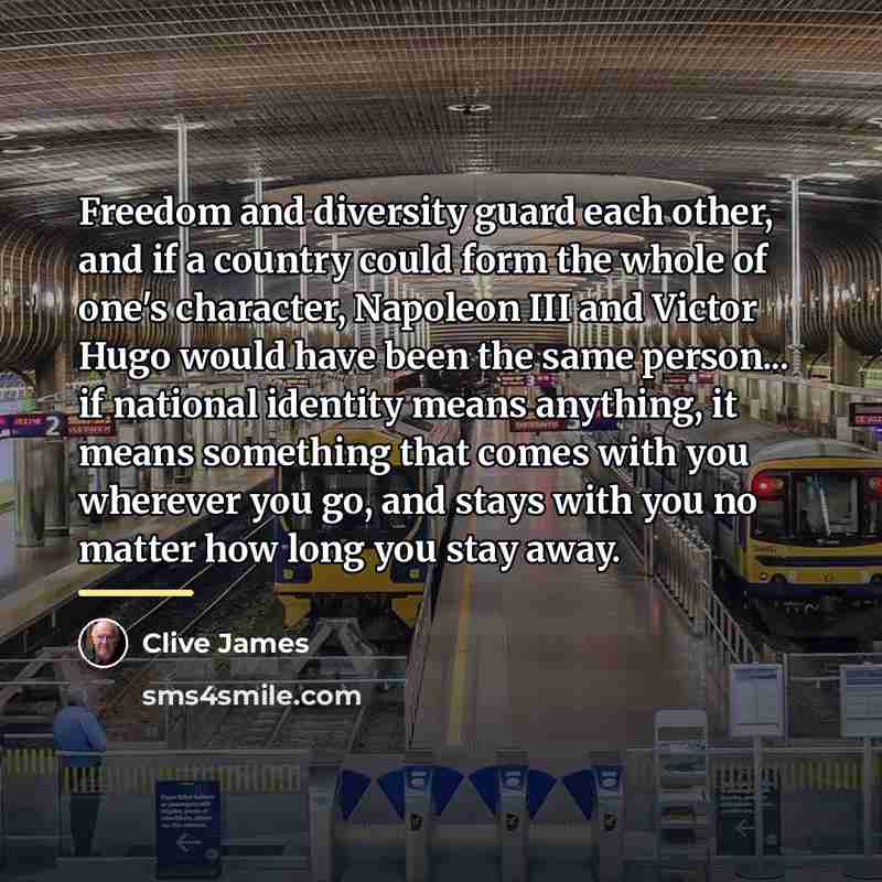 “Freedom and diversity guard each other, and if a country…” quote by Clive James