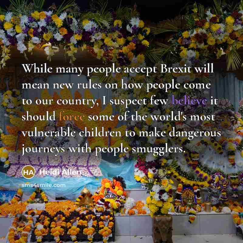 “While many people accept Brexit will mean new rules on…” quote by Heidi Allen