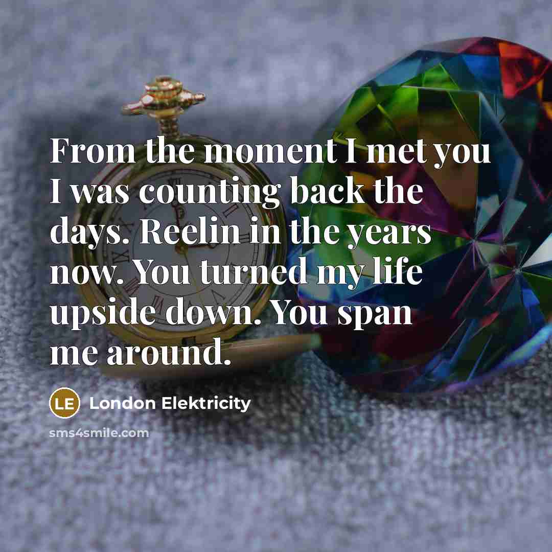 “From the moment I met you I was counting back…” quote by London Elektricity