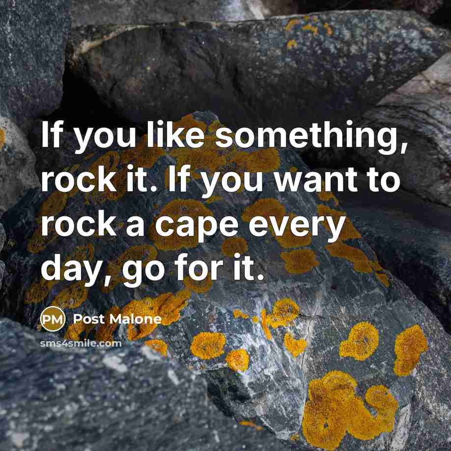 “If you like something, rock it. If you want to…” quote by Post Malone