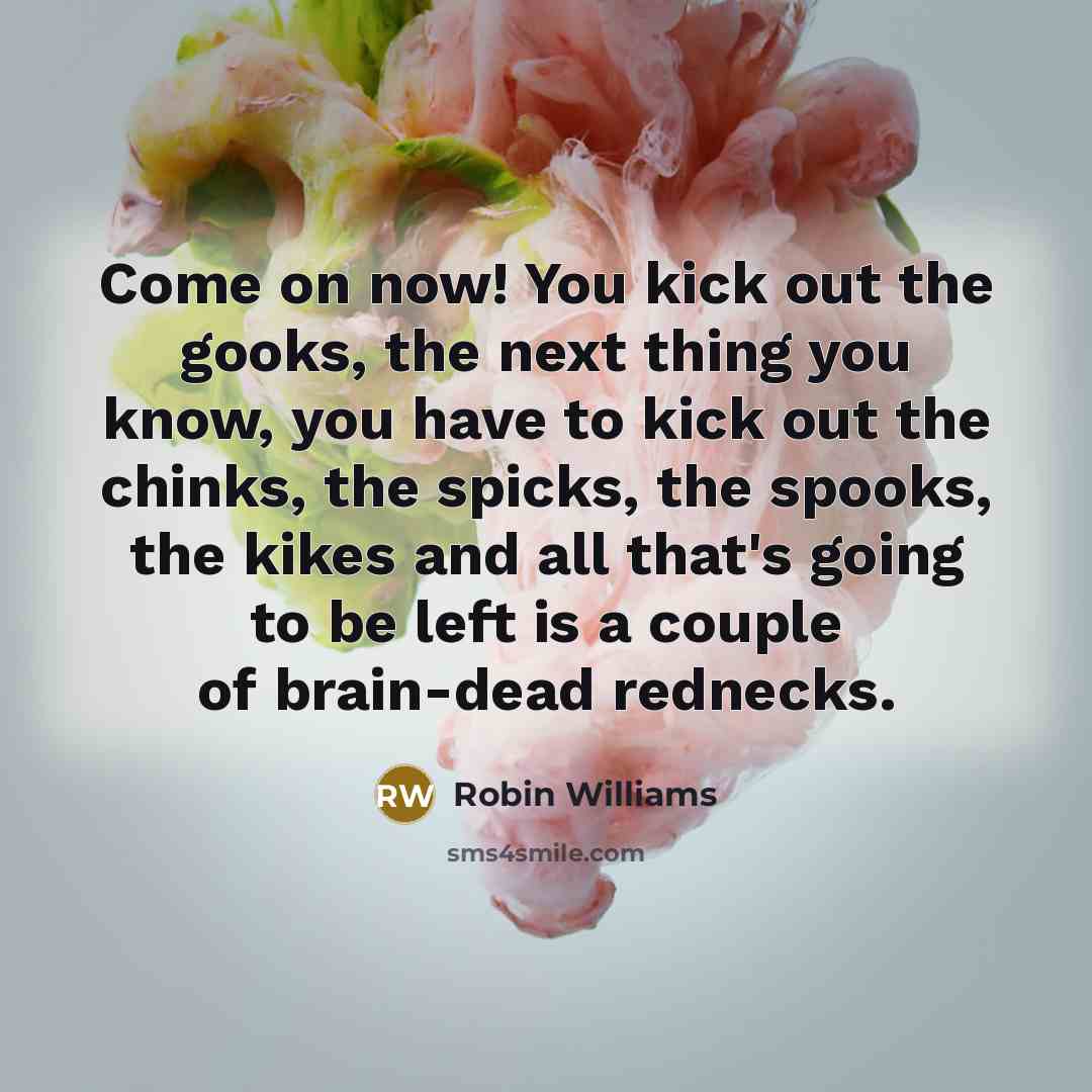“Come on now! You kick out the gooks, the next…” quote by Robin Williams
