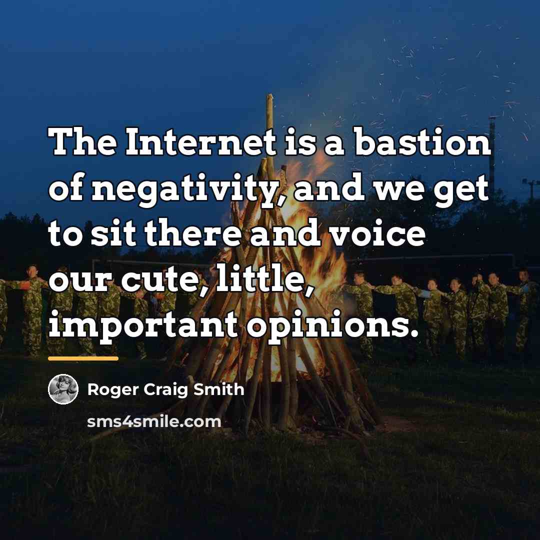 “The Internet is a bastion of negativity, and we get…” quote by Roger Craig Smith