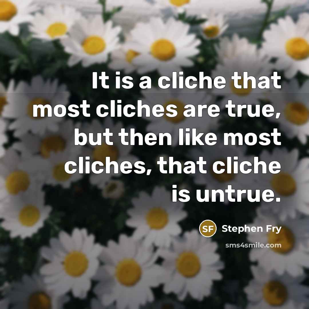 “It is a cliche that most cliches are true, but…” quote by Stephen Fry