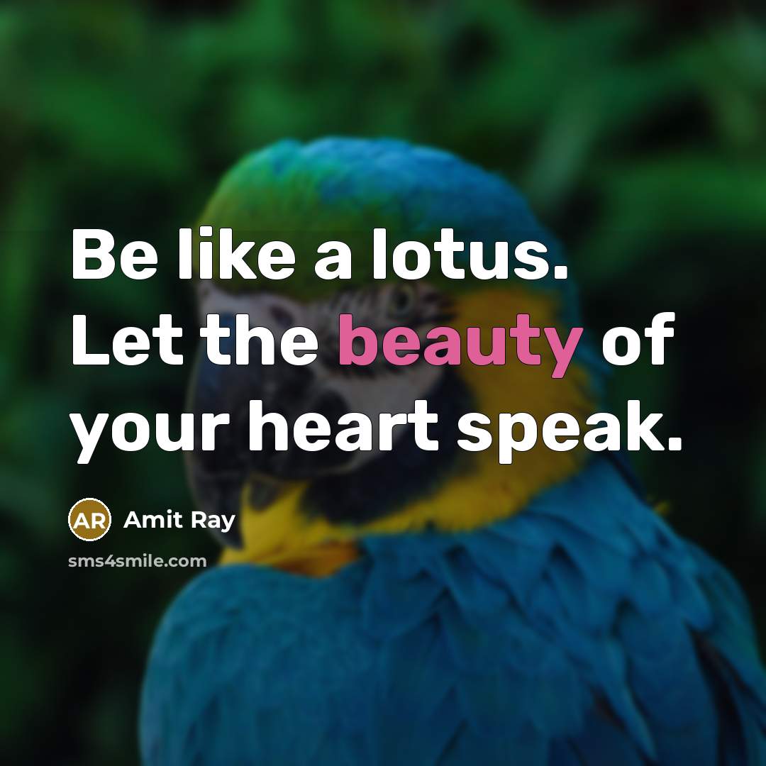 “Be like a lotus. Let the beauty of your heart…” quote by Amit Ray