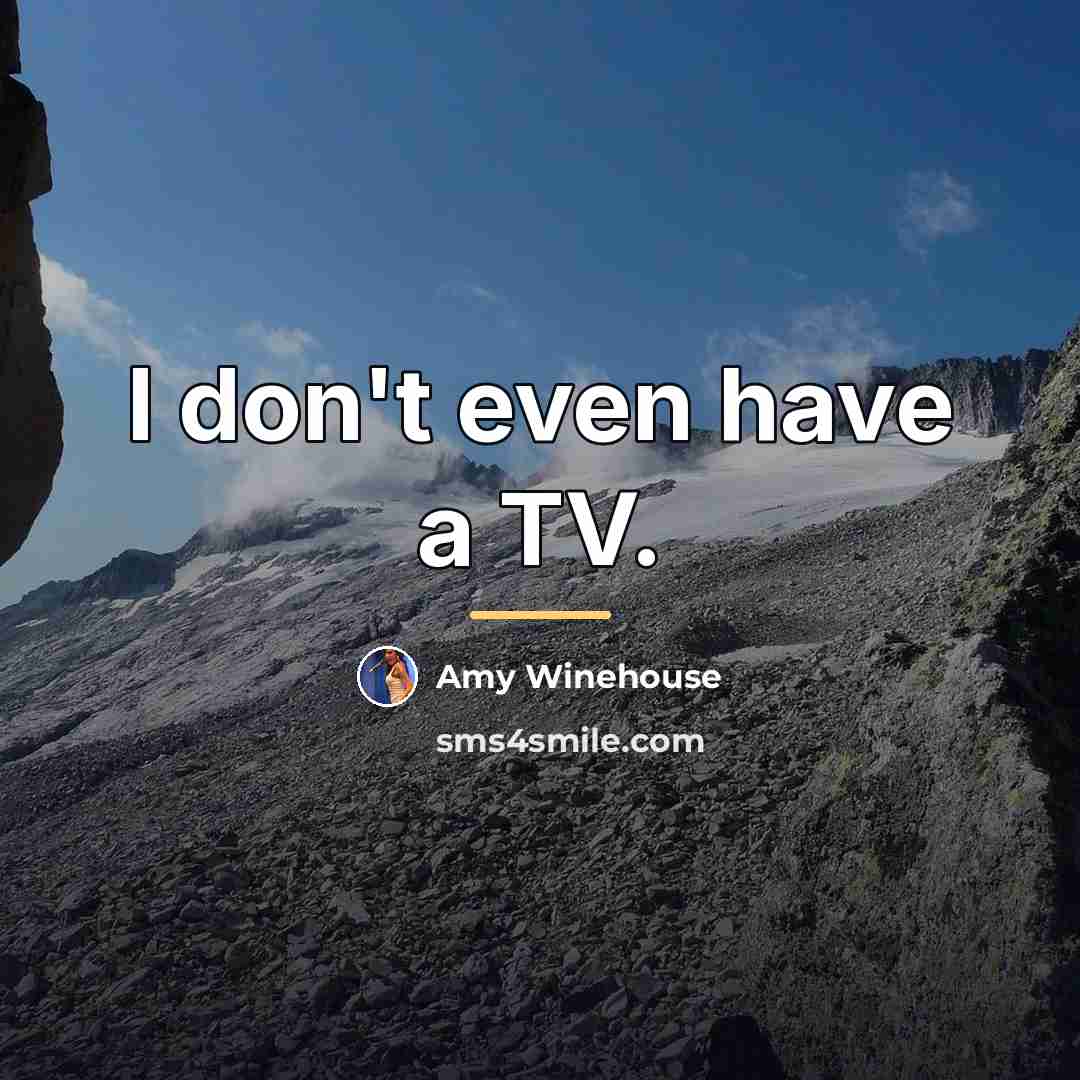 “I don't even have a TV.…” quote by Amy Winehouse