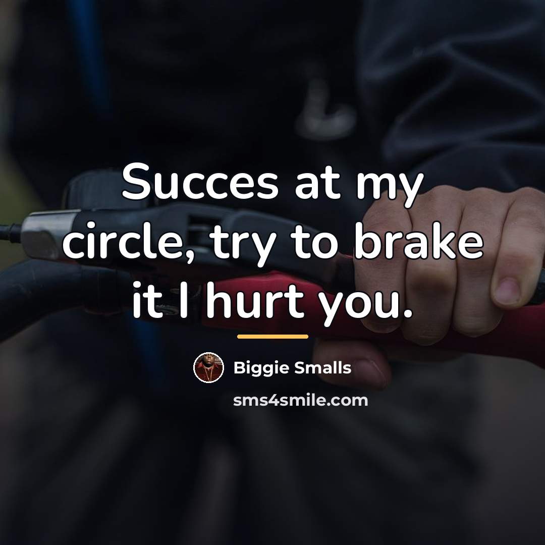 “Succes at my circle, try to brake it I hurt…” quote by Biggie Smalls