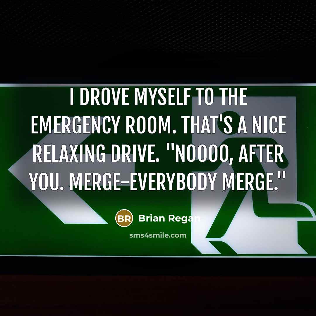 “I drove myself to the Emergency Room. That's a nice…” quote by Brian Regan