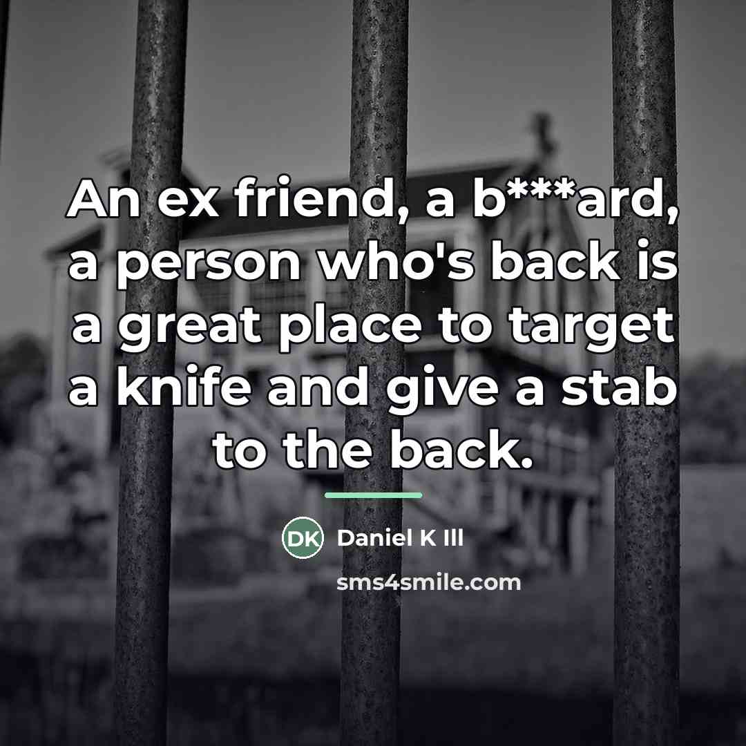 “An ex friend, a b***ard, a person who's back is…” quote by Daniel K Ill
