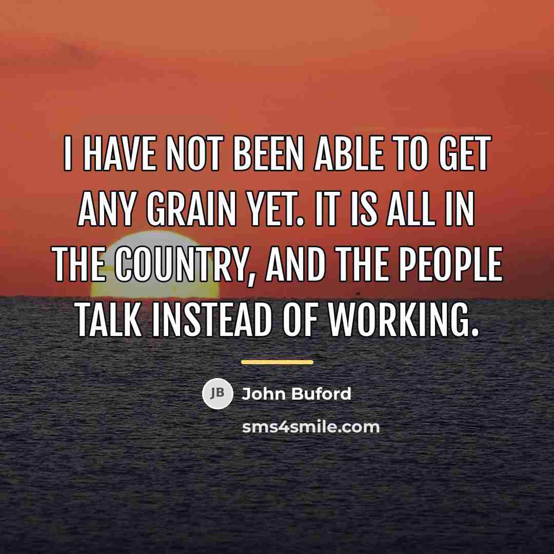 “I have not been able to get any grain yet.…” quote by John Buford