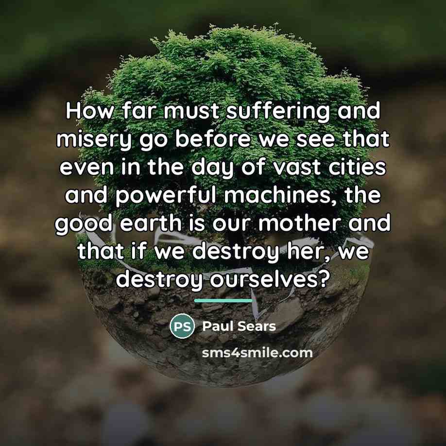 “How far must suffering and misery go before we see…” quote by Paul Sears