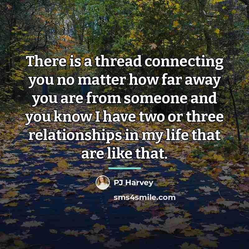 “There is a thread connecting you no matter how far…” quote by PJ Harvey