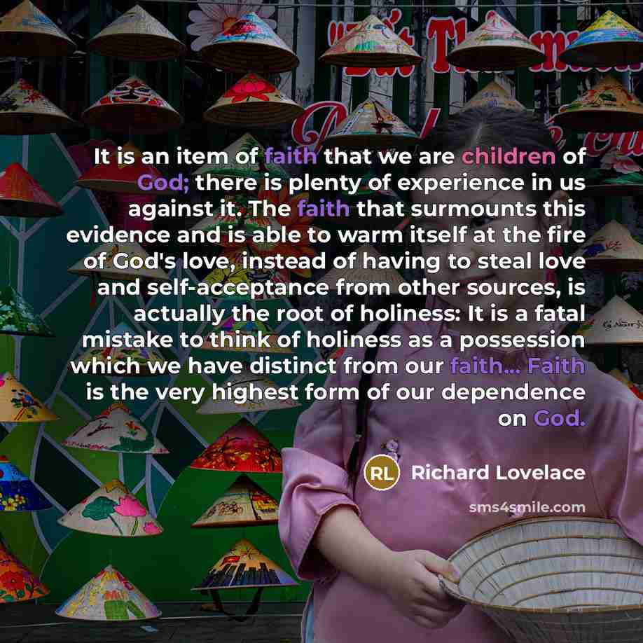 “It is an item of faith that we are children…” quote by Richard Lovelace