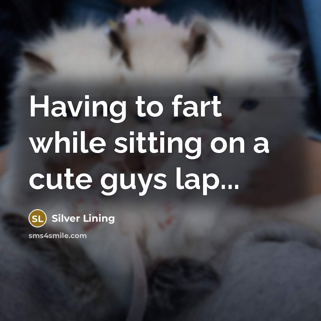“Having to fart while sitting on a cute guys lap...” quote by Silver Lining
