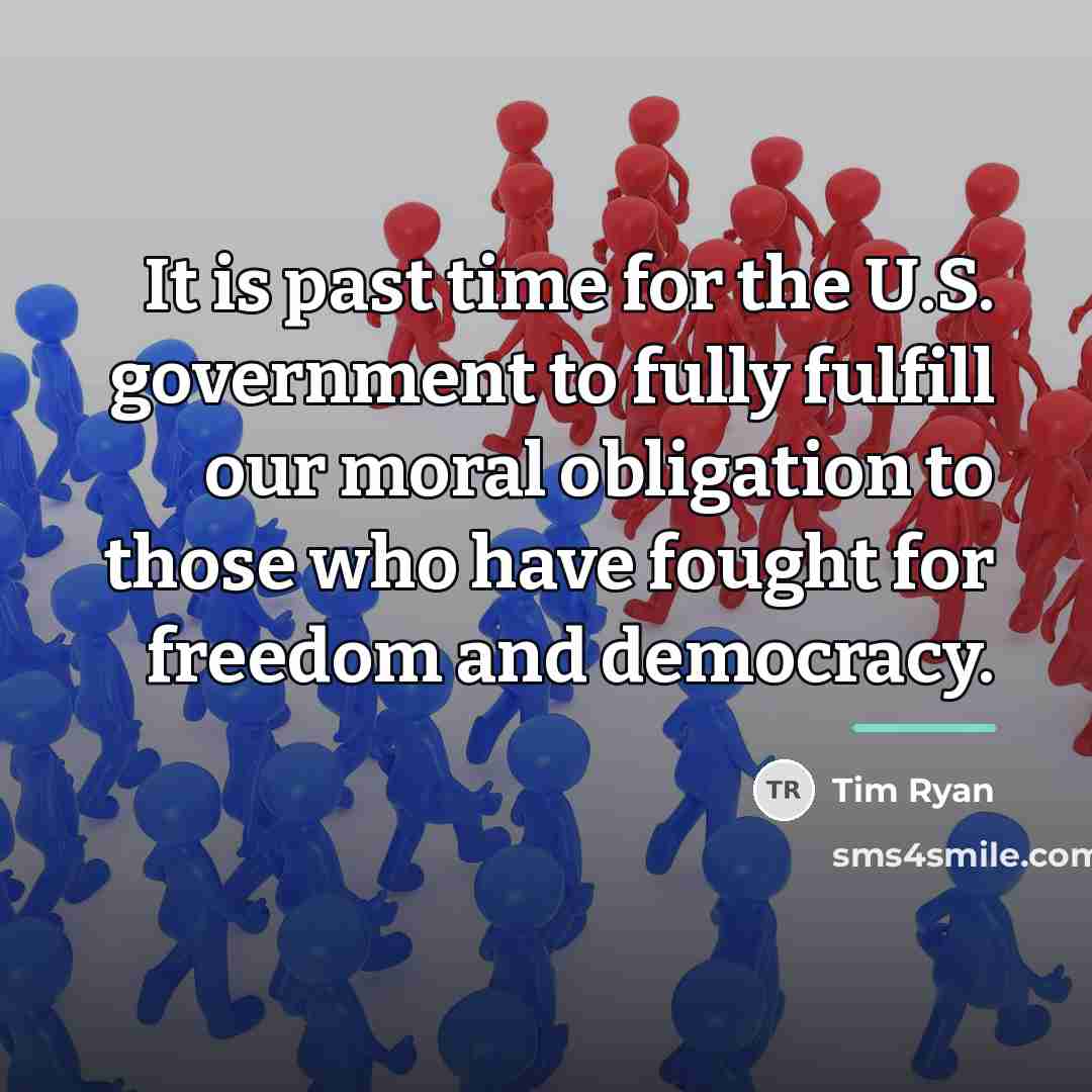 “It is past time for the U.S. government to fully…” quote by Tim Ryan