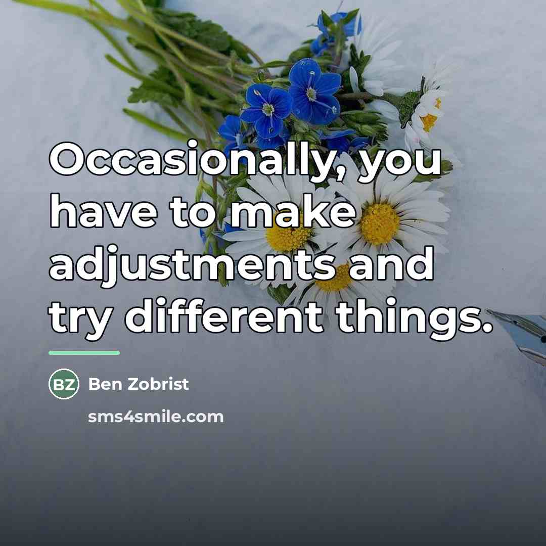 “Occasionally, you have to make adjustments and try different things.…” quote by Ben Zobrist