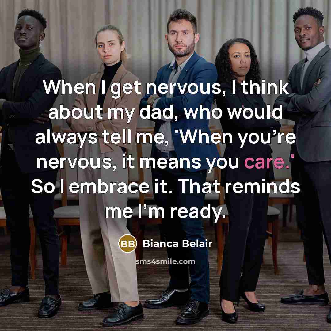 “When I get nervous, I think about my dad, who…” quote by Bianca Belair
