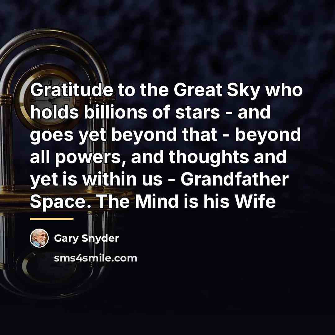 “Gratitude to the Great Sky who holds billions of stars…” quote by Gary Snyder