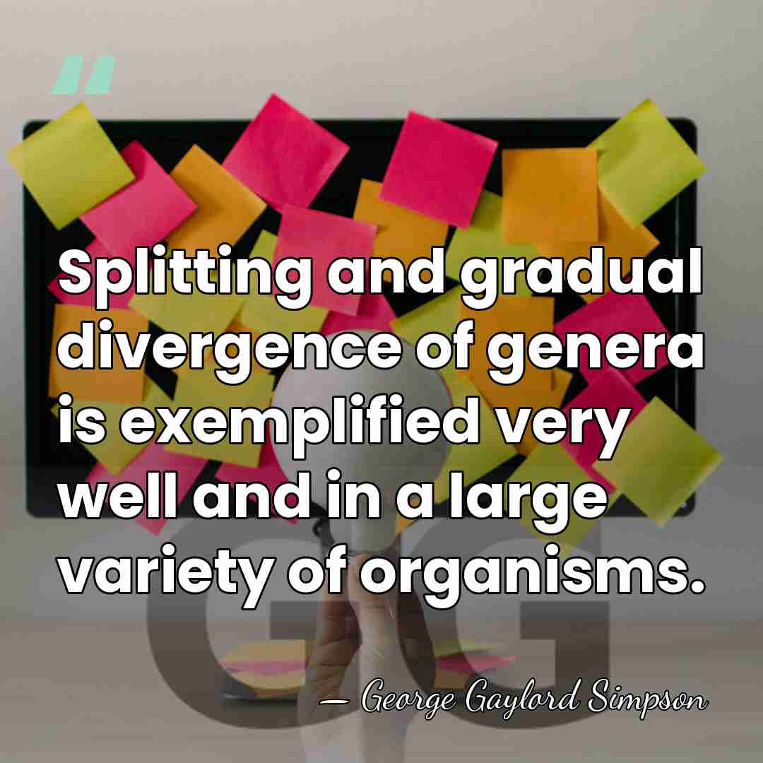 Splitting and gradual divergence of genera is exemplified very well and in&hellip; - George Gaylord Simpson