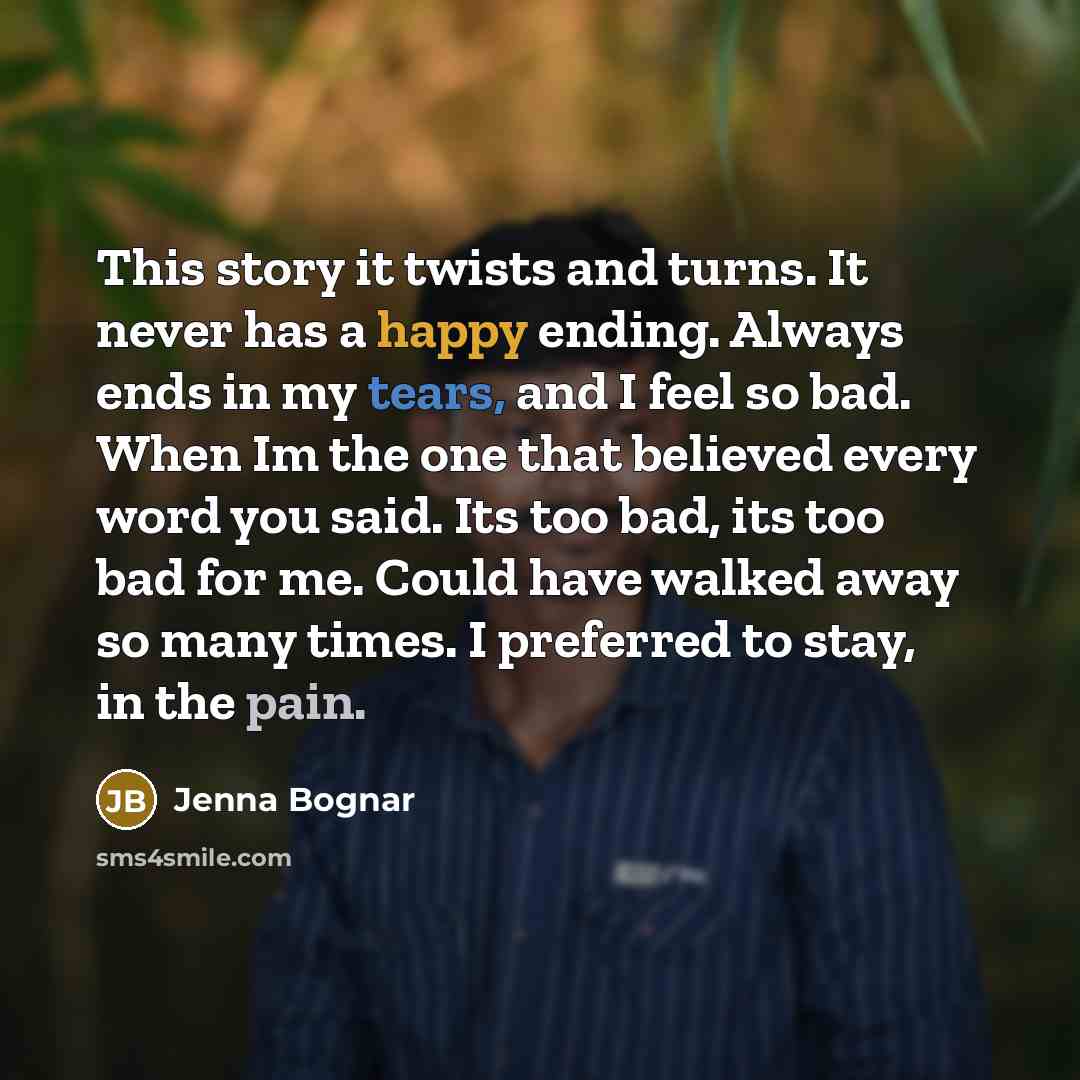 “This story it twists and turns. It never has a…” quote by Jenna Bognar