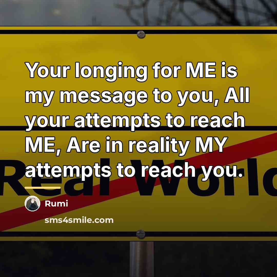 “Your longing for ME is my message to you, All…” quote by Rumi