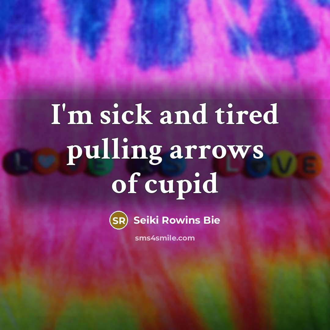 “I'm sick and tired pulling arrows of cupid…” quote by Seiki Rowins Bie