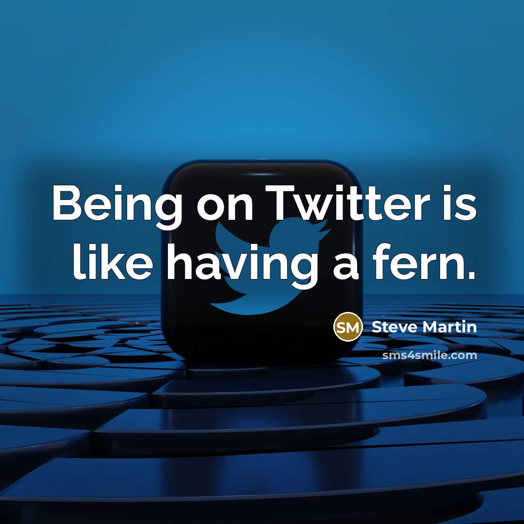 “Being on Twitter is like having a fern.…” quote by Steve Martin