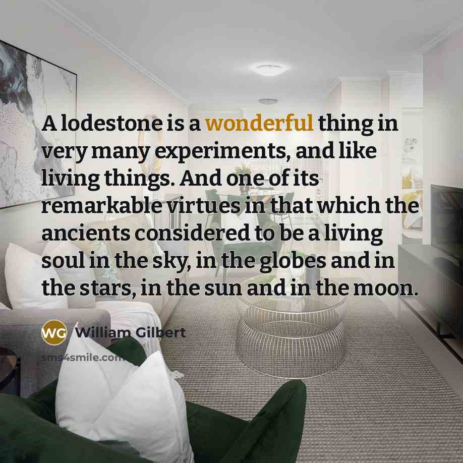 “A lodestone is a wonderful thing in very many experiments,…” quote by William Gilbert