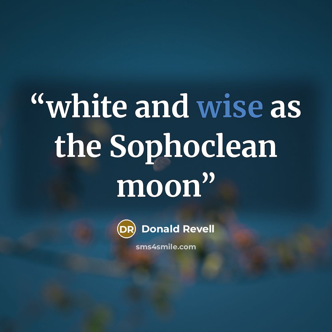 “white and wise as the Sophoclean moon” quote by Donald Revell