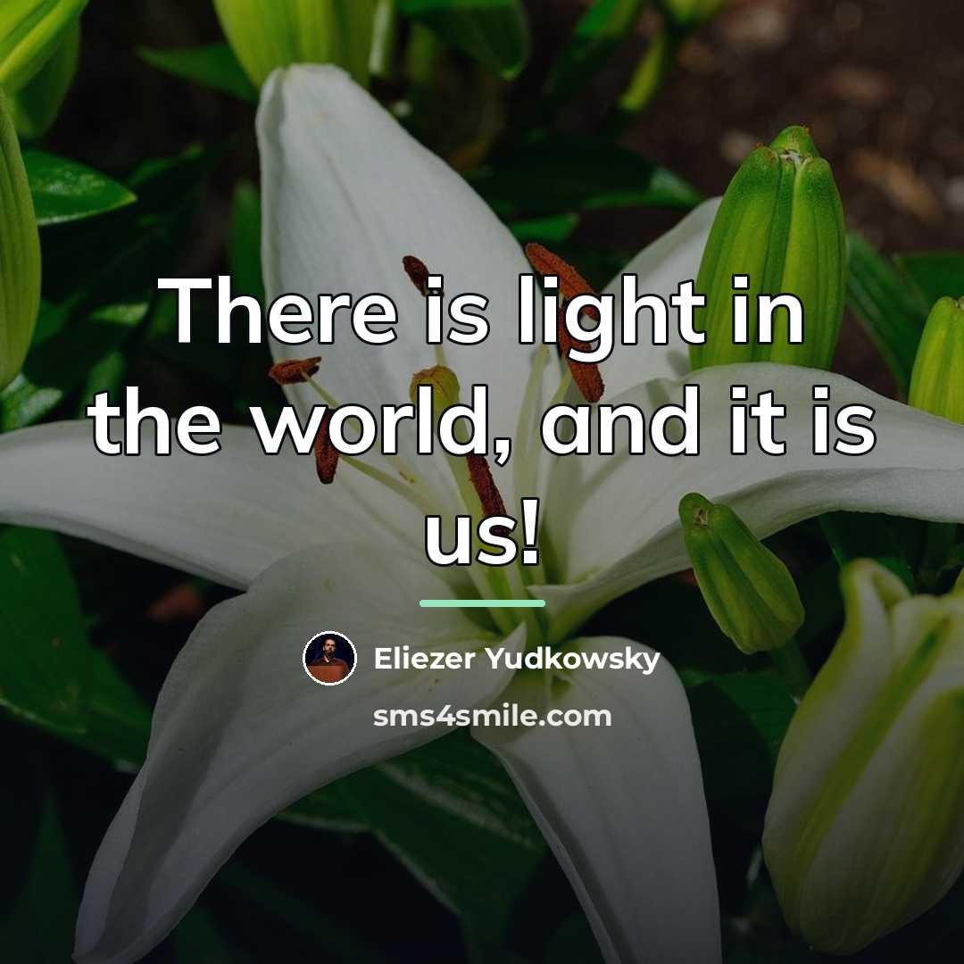 “There is light in the world, and it is us!…” quote by Eliezer Yudkowsky