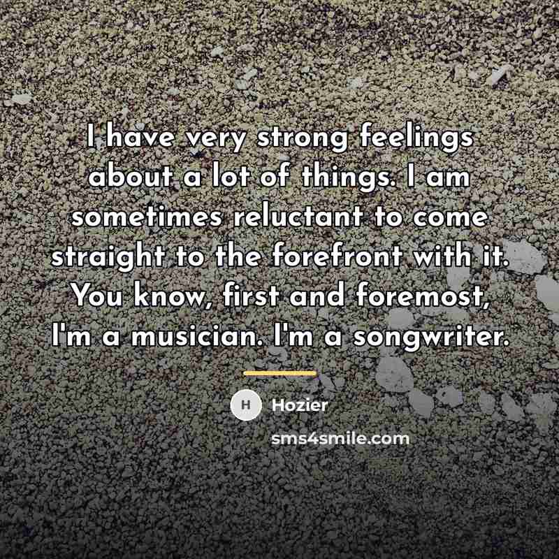 “I have very strong feelings about a lot of things.…” quote by Hozier