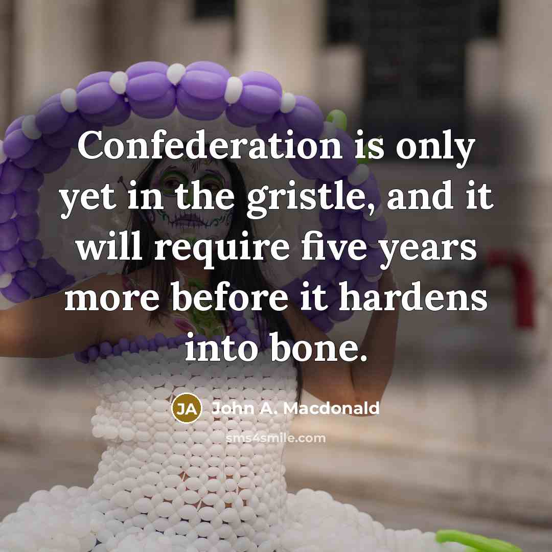 “Confederation is only yet in the gristle, and it will…” quote by John A. Macdonald