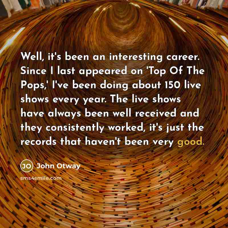 “Well, it's been an interesting career. Since I last appeared…” quote by John Otway