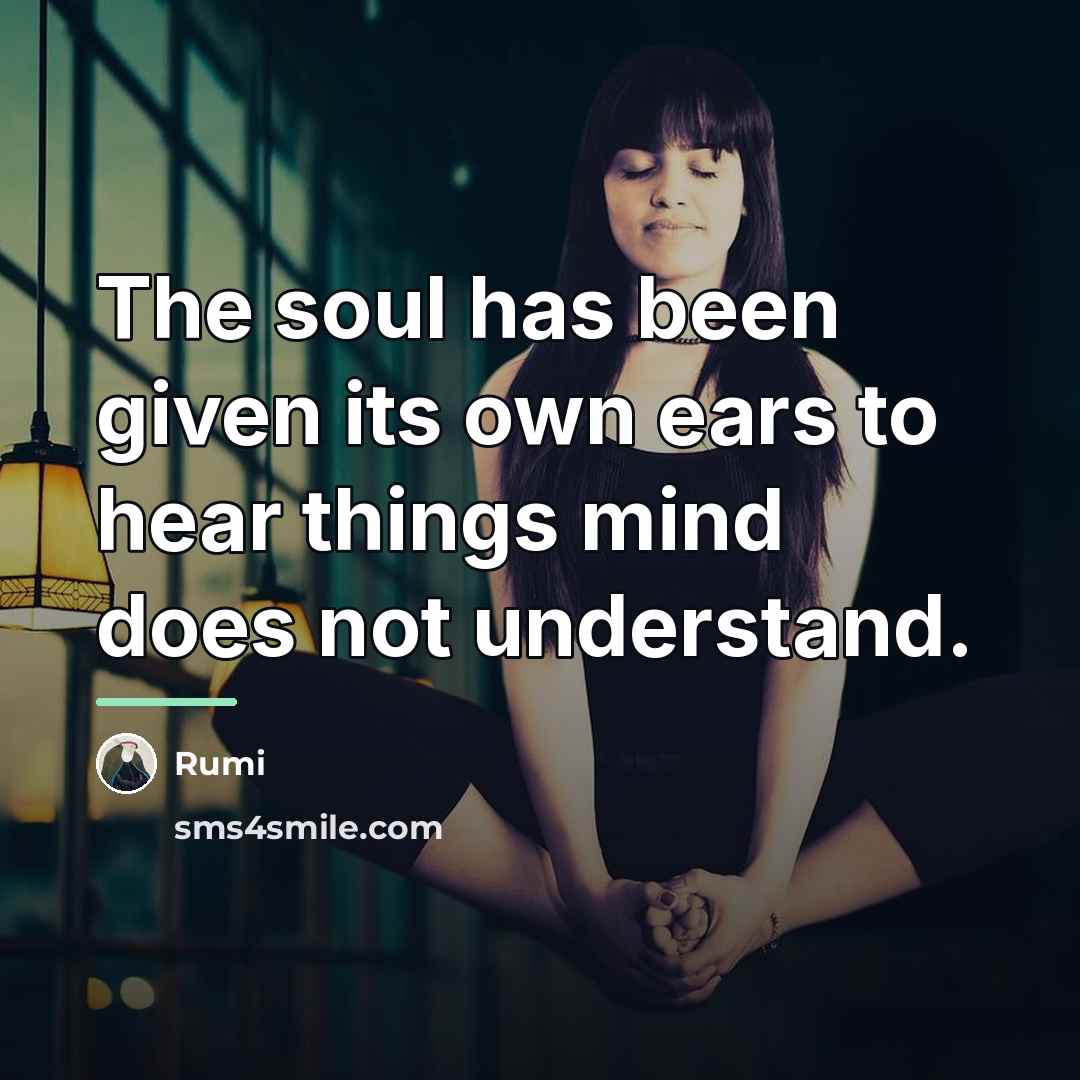“The soul has been given its own ears to hear…” quote by Rumi