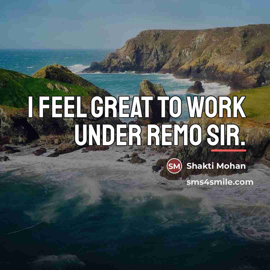 “I feel great to work under Remo sir.…” quote by Shakti Mohan