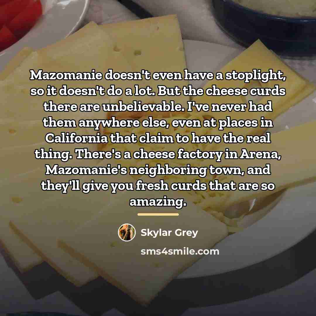 “Mazomanie doesn't even have a stoplight, so it doesn't do…” quote by Skylar Grey