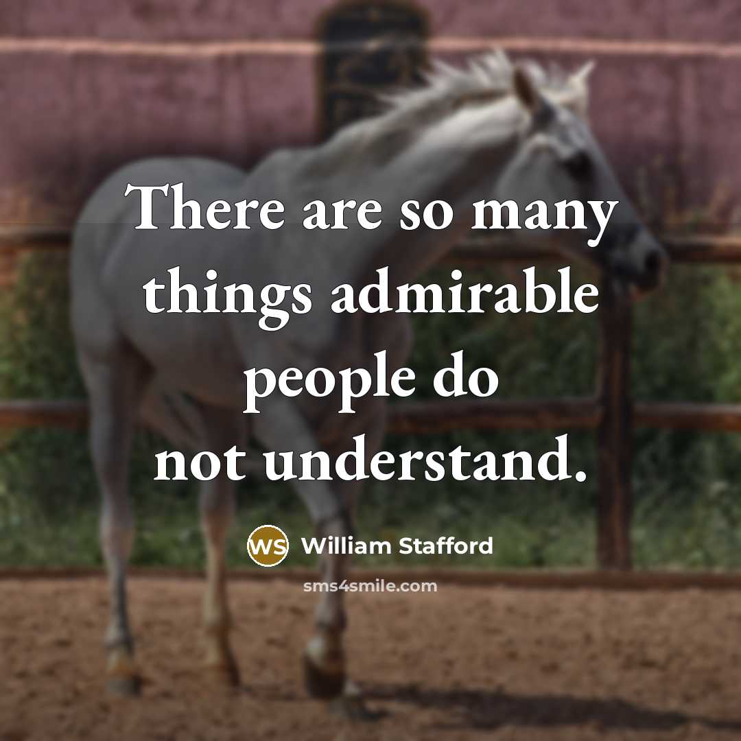 “There are so many things admirable people do not understand.…” quote by William Stafford