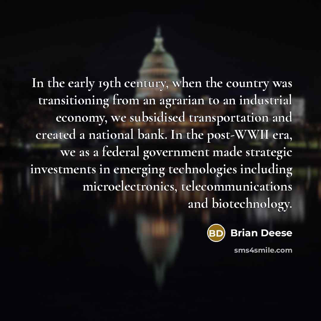“In the early 19th century, when the country was transitioning…” quote by Brian Deese