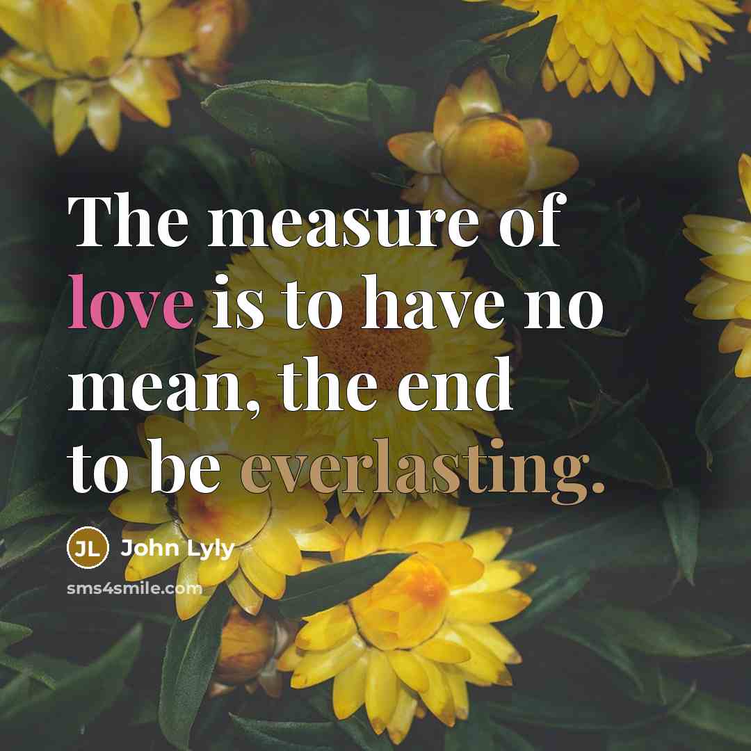 “The measure of love is to have no mean, the…” quote by John Lyly