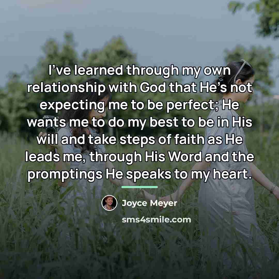 “I've learned through my own relationship with God that He's…” quote by Joyce Meyer