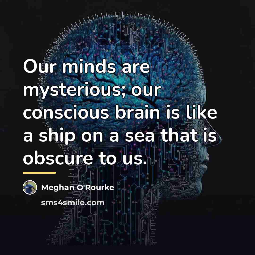 “Our minds are mysterious; our conscious brain is like a…” quote by Meghan O'Rourke