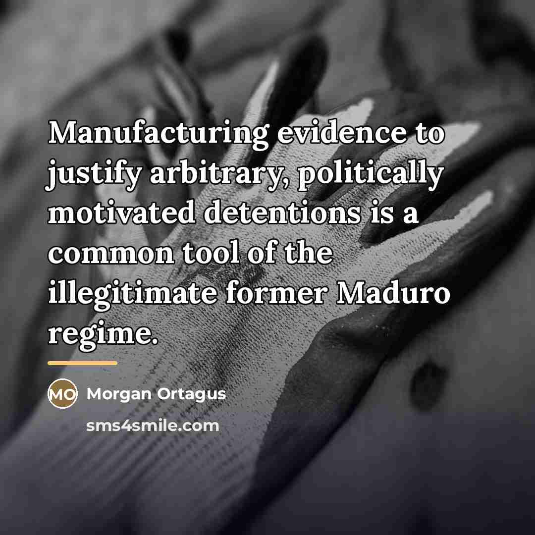 “Manufacturing evidence to justify arbitrary, politically motivated detentions is a…” quote by Morgan Ortagus