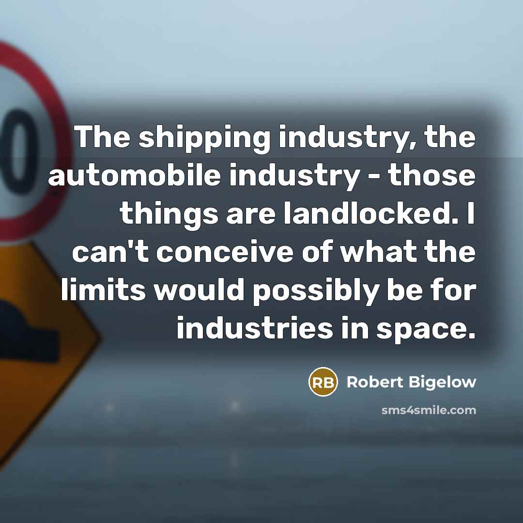“The shipping industry, the automobile industry - those things are…” quote by Robert Bigelow