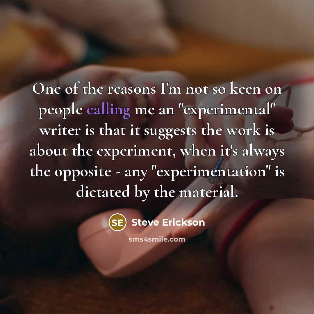 “One of the reasons I'm not so keen on people…” quote by Steve Erickson