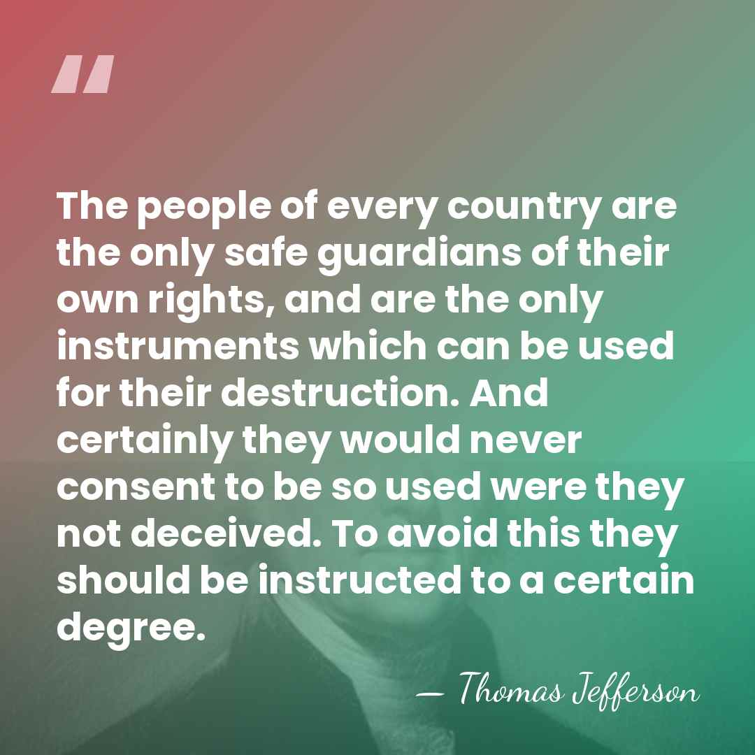 The people of every country are the only safe guardians of their&hellip; - Thomas Jefferson